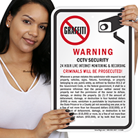 Warning CCTV Security Sign (With Graphic)