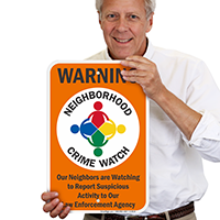 Warning Neighborhood Crime Watch Sign