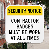 Contractor Badges Must Be Worn Sign