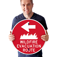 Evacuation Route Left Arrow Sign