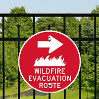 Evacuation Route Right Arrow Sign