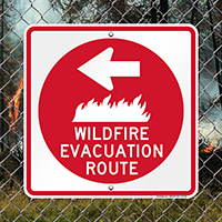 Wildfire Evacuation Route Left Sign