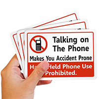 Hand-Held Phone Use Prohibited Label