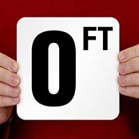 0 Feet Pool Depth Marker