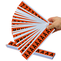 1" Mylar Numbers and Letters black on orange Azkit
