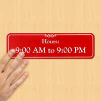 9:00 AM To 9:00 PM Pool Hours Sign