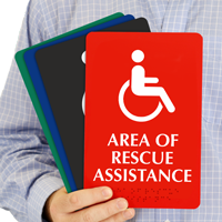 Rescue Assistance TactileTouch Braille Sign