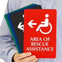 Rescue Assistance Accessible Symbol Right Arrow Sign