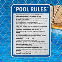 Custom Pool Rules Sign for Arkansas
