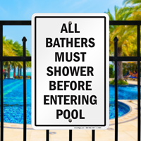 Shower Before Entering Pool Sign