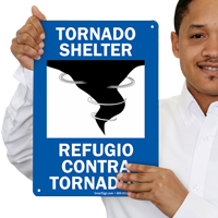 Bilingual Tornado Shelter Signs