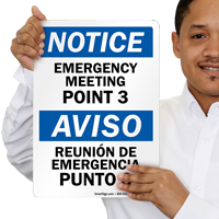 Emergency Meeting Point 3 Sign