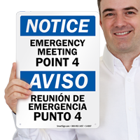 Emergency Meeting Point 4 Sign