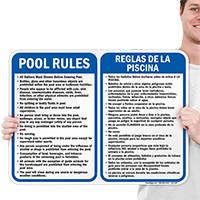 Bilingual Pool Rules Sign