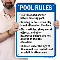 Pool Rules Sign for California
