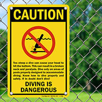 Caution Diving Is Dangerous Sign