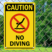 Caution No Diving Sign