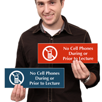 No Cell Phones During Lecture Sign