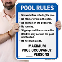 Pool Rules Sign for Colorado