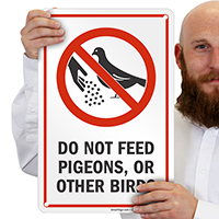 Dont Feed Pigeons or Other Birds Sign