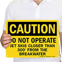 Caution Dont Operate Jet Skis Sign