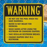 Do Not Use Pool When Having Diarrhea Sign