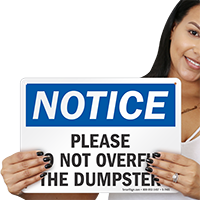 Dumpster Rules Sign