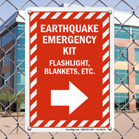 Earthquake Emergency Kit Sign