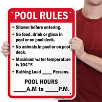 Florida Pool Rules Sign