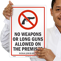 Georgia Firearms And Weapons Law Sign