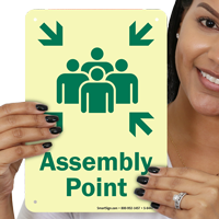 Glow-in-the-Dark Assembly Point Sign