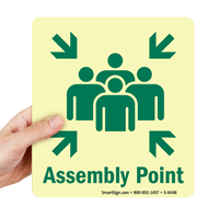 Glow-in-the-Dark Emergency Exit Route Sign