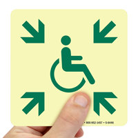Glow-in-the-Dark Handicap Safe Area Sign