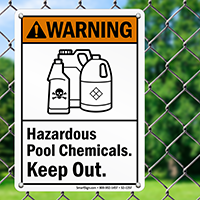 Hazardous Pool Chemicals Keep Out Warning Sign
