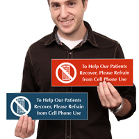 Help Patients Recover Refrain Cell Phone Sign