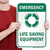 Life Saving Equipment (graphic) Warning Sign