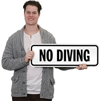 No Diving Wisconsin State Pool Sign