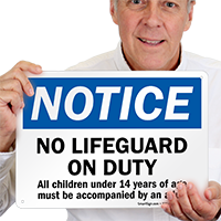 No Lifeguard On Duty Sign