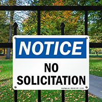 Notice No Solicitation Sign