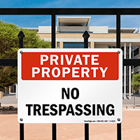 Private Property No Trespassing Sign