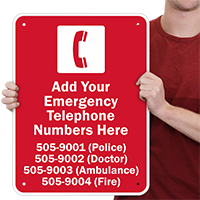 Oklahoma Custom Emergency Telephone Sign