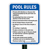 Pennsylvania Pool Rules Sign