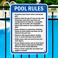 Virginia Pool Rules Sign