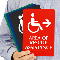 Area Of Rescue Assistance Accessible Symbol Sign