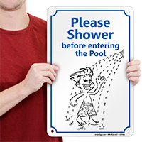 Shower Before Entering Pool Sign