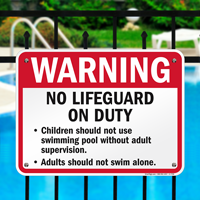 No Lifeguard On Duty Sign for Minnesota