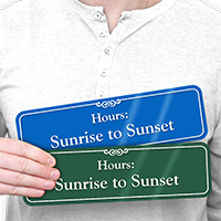 Sunrise To Sunset Pool Hours ShowCase Wall Sign