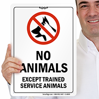 Service Animals Allowed Sign