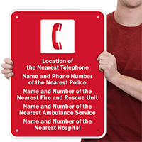 Utah Custom Emergency Telephone Sign
