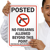 Utah Firearms And Weapons Law Sign